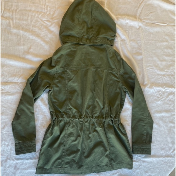 FOREVER 21 Olive Green Parka Jacket Size Small removable hood - Picture 3 of 14